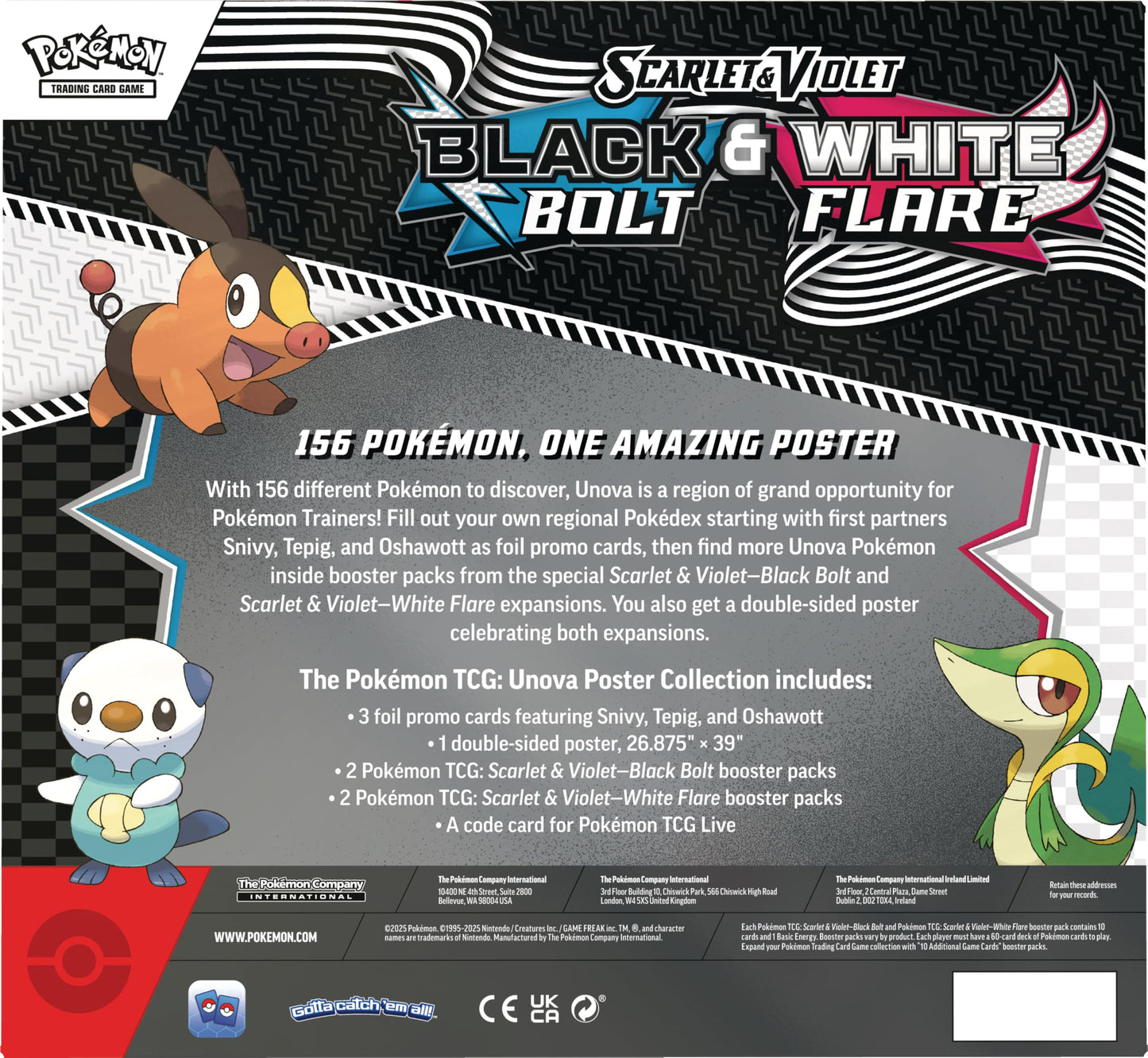 Pokémon SV Black Bolt White Flare Unova Poster Collection